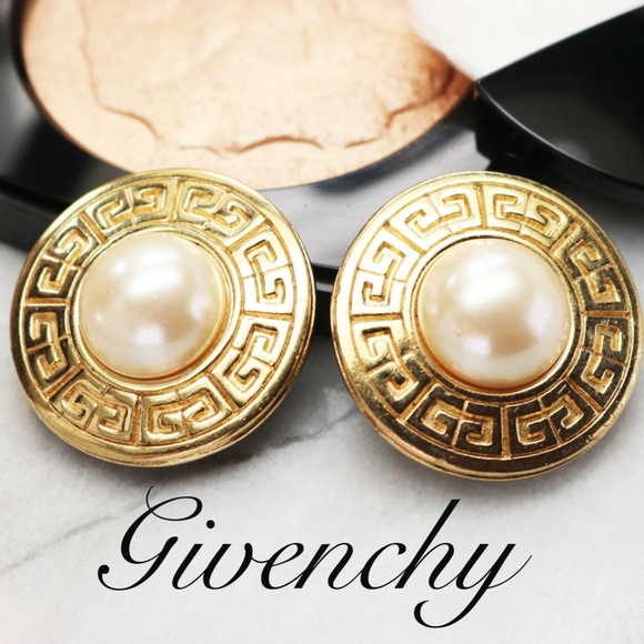 Givenchy Jewelry - GIVENCHY VINTAGE 1980s Logo Pearl Earrings